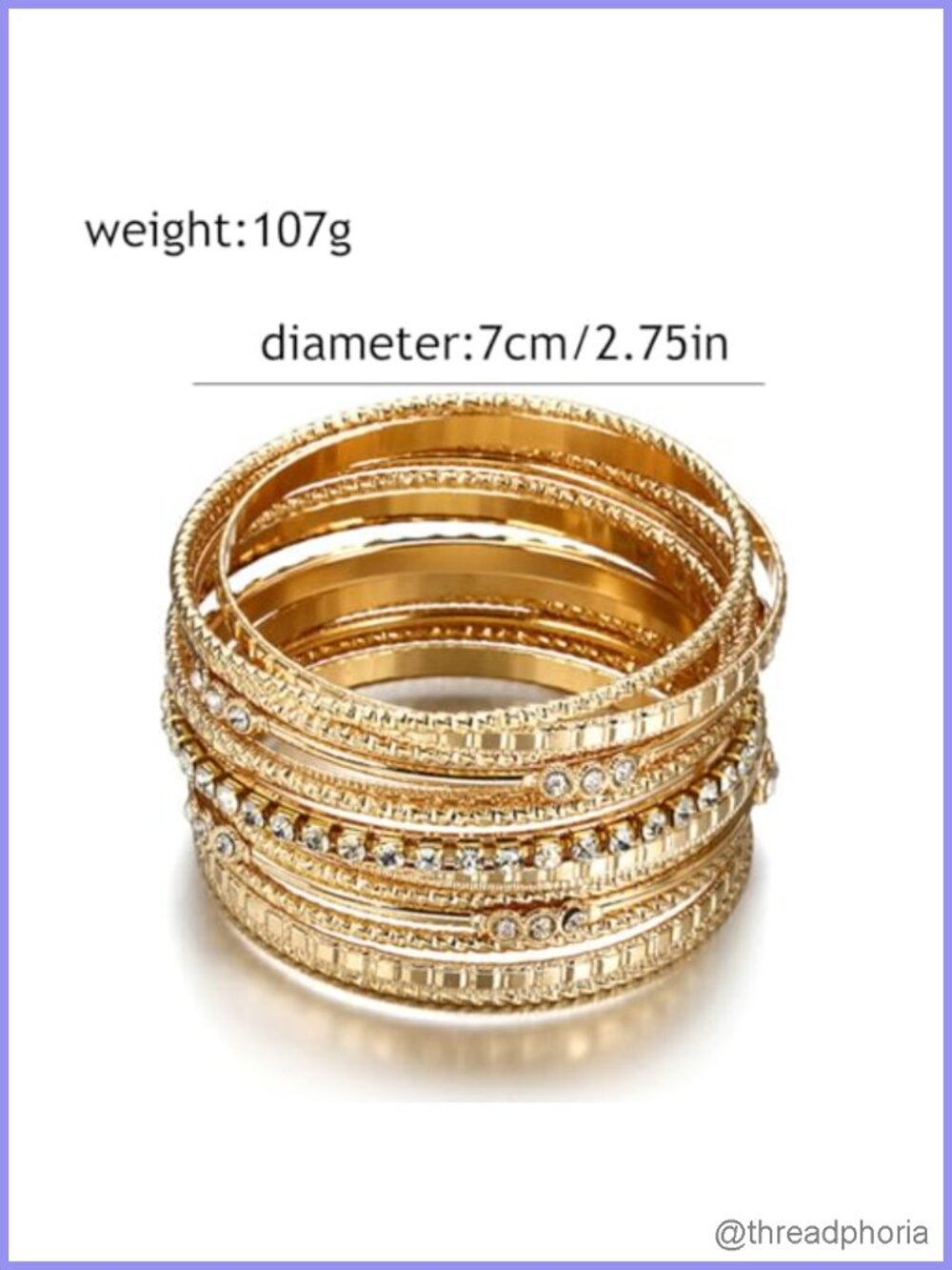 Chunky Gold Plated Bangle Bracelet Set for Women Stackable Punk Indian Jewelry - Picture 6 of 6